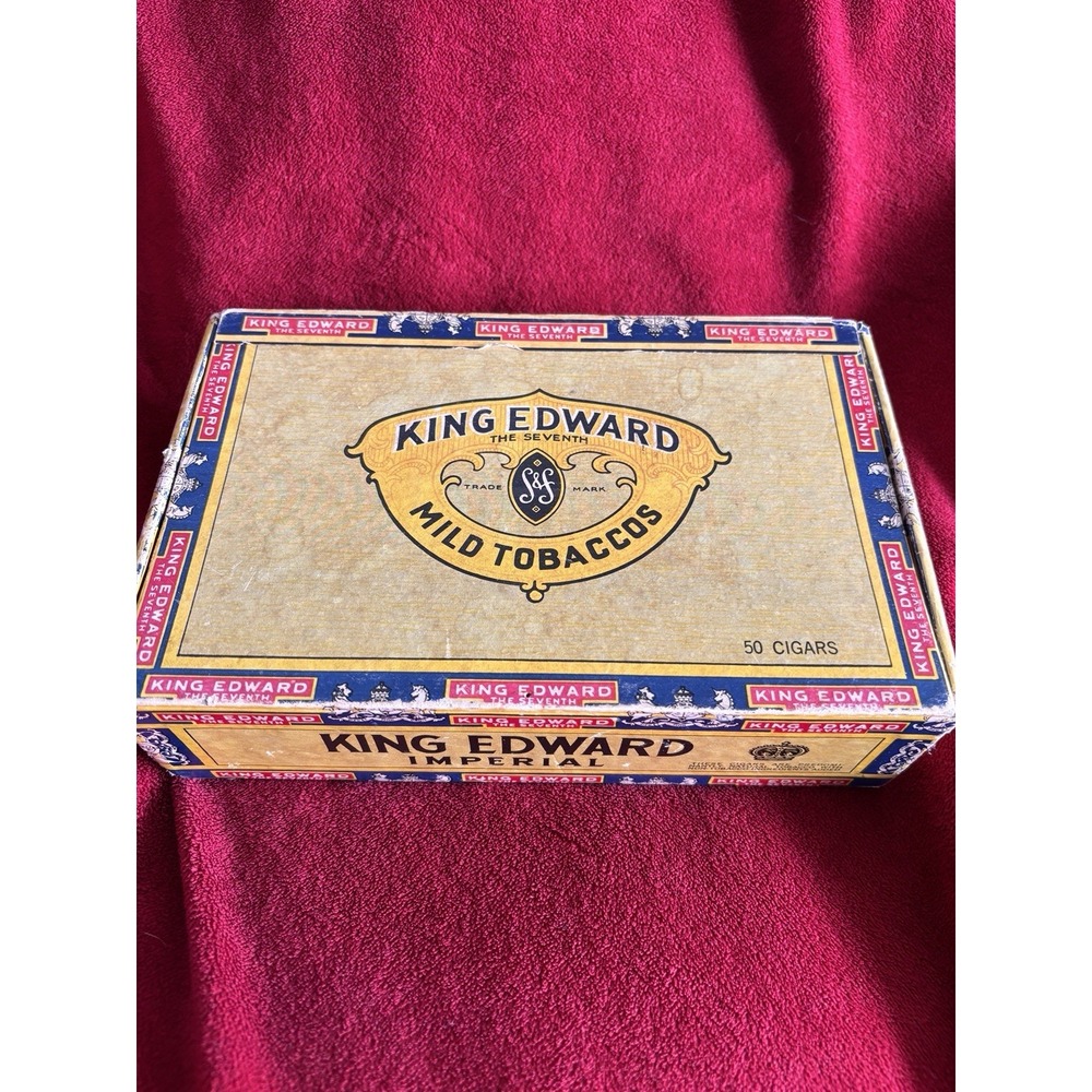 VTG King Edward the 7th Imperial Empty Cigar Box 1940-50 8.5x5 Originally 8 Cent